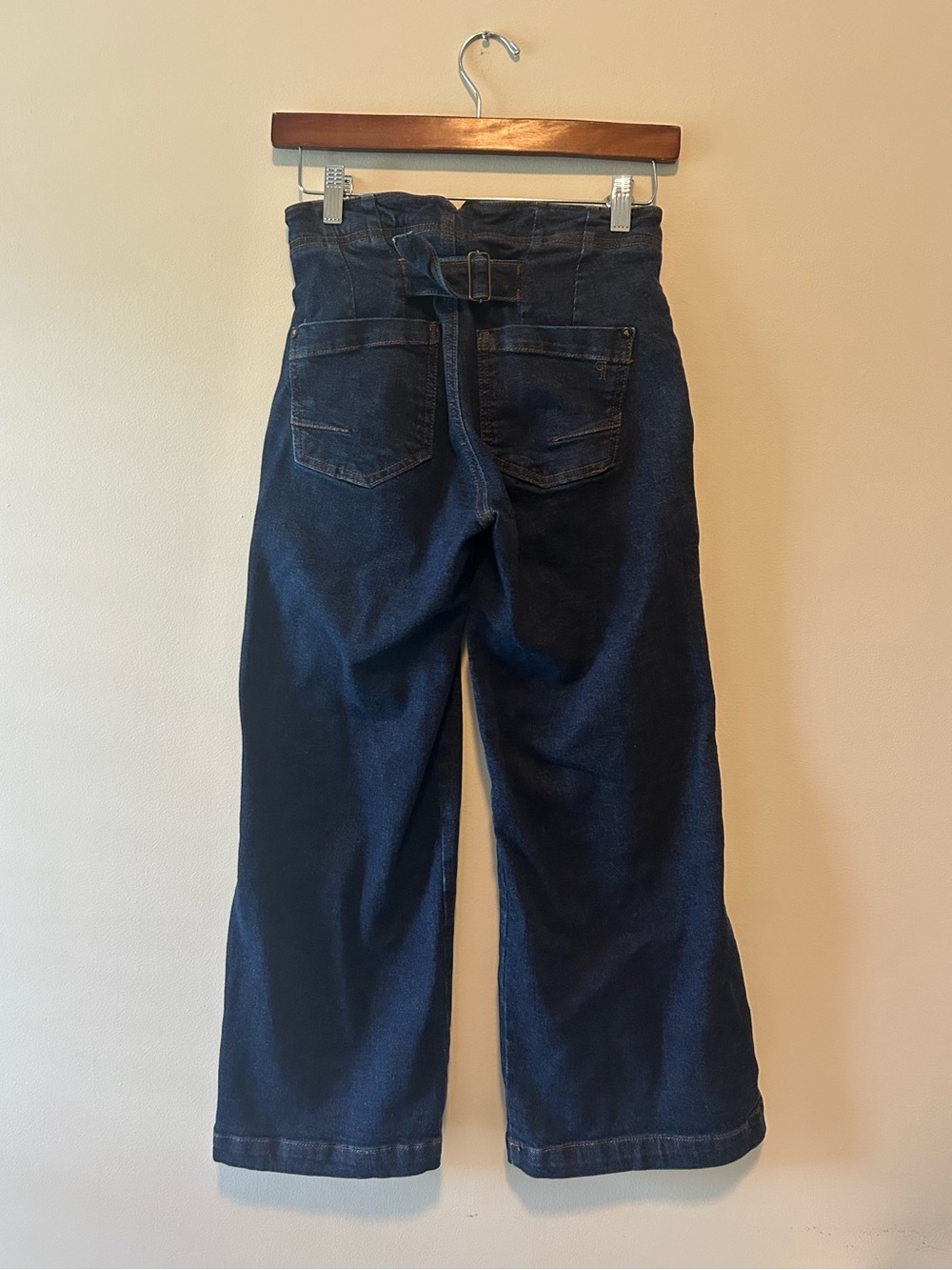 Anthropologie Pilcro Women’s Dark Blue Wide-Leg Cropped Jeans Size 25 - Picture 4 of 5